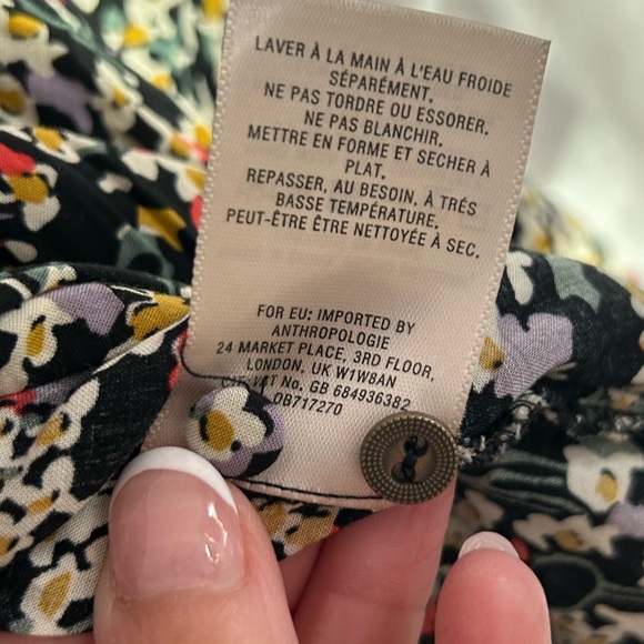 ANTHROPOLOGIE Maeve Matilda Floral Button Down Blouse Tunic Top Size M - Picture 11 of 12
